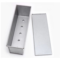 Moule à pain rectangulaire en aluminium robuste antiadhésif avec couvercle pour pain de mie, sandwichs et gâteaux