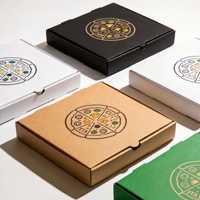 Boîtes à pizza de haute qualité en papier kraft, boîtes à emporter et pour restaurants, impression personnalisée, vente en gros