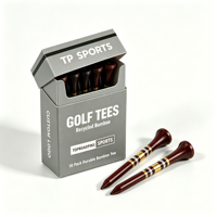Tee de golf en fibre de carbone, bambou et caoutchouc, personnalisé sur mesure, pour homme, avec motif Château Rose, en plastique économique, 60 mm, faible MOQ, avec logo