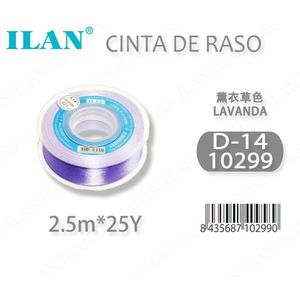ริบบิ้นผ้าซาตินอิลัน 2.5 ม. 25 หลา สีลาเวนเดอร์ D14 - Product Image 1