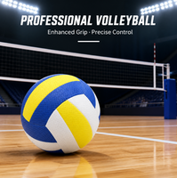 Ballon de volley-ball d'entraînement souple taille 5 en PVC avec grip antidérapant et vessie en caoutchouc, léger, idéal pour l'entraînement en salle, à l'école ou pour les enfants