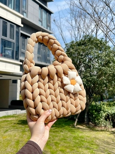 Sac en laine tricoté à la main pour femmes bricolage matériel épais en laine islandaise fermeture ouverte sac au Crochet fait à la main - Product Image 3