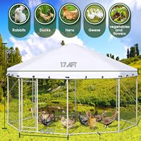 Abri portable multifonctionnel en métal pour poulailler, lapinier, enclos pour canards, avec grande couverture, garantie 3 ans, usage domestique