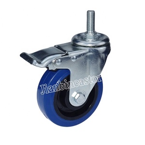 M12 <span class=keywords><strong>Caster</strong></span> Medium Duty Typ Fest-/Schwenk-/Brems-/Gewindes chaft/Bolzen loch Blue Rubber <span class=keywords><strong>Caster</strong></span> - Product Image 2