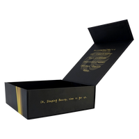 Boîte cadeau rigide XL carrée pliable en carton mat noir A3 A4 A5 avec fermeture magnétique et couvercle