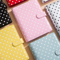 Carnet de budget à 6 anneaux en cuir PU à pois macaron A5, avec enveloppes pour espèces et planificateur financier – Meilleures ventes