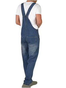 <span class=keywords><strong>Salopette</strong></span> cargo vintage <span class=keywords><strong>en</strong></span> <span class=keywords><strong>jean</strong></span> pour homme, délavée, taille mi-haute, coupe droite, grandes tailles, pantalon de travail - Product Image 3
