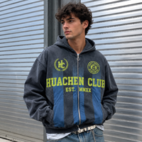 Sweat à capuche zippé personnalisé en molleton bouclette 460 GSM pour homme, 100 % coton, color block, délavé à l'acide, sérigraphie, coupe oversize, style streetwear vintage, OEM ODM