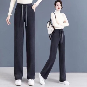 <span class=keywords><strong>Pantaloni</strong></span> Casual da <span class=keywords><strong>Donna</strong></span> a Vita Alta Autunno Inverno Nuovi in Velluto a Coste Foderati in Pile Slim a Gamba Dritta e Svasata - Product Image 3