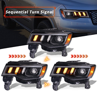 Assemblage d'éclairage de voiture archaïque LED feux séquentiels d'animation de lampe avant 2017-2020 pour phares Jeep Grand Cherokee