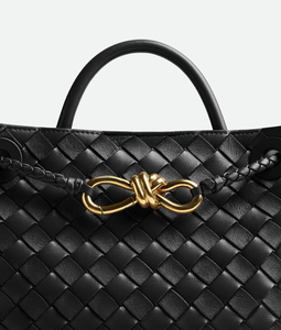 Bottega BV <b>Small</b> Andiamo Top handle bag in supple Intrecciato leather with signature knot detail and <b>sliding</b> cross-body Veneta - Product Image 3