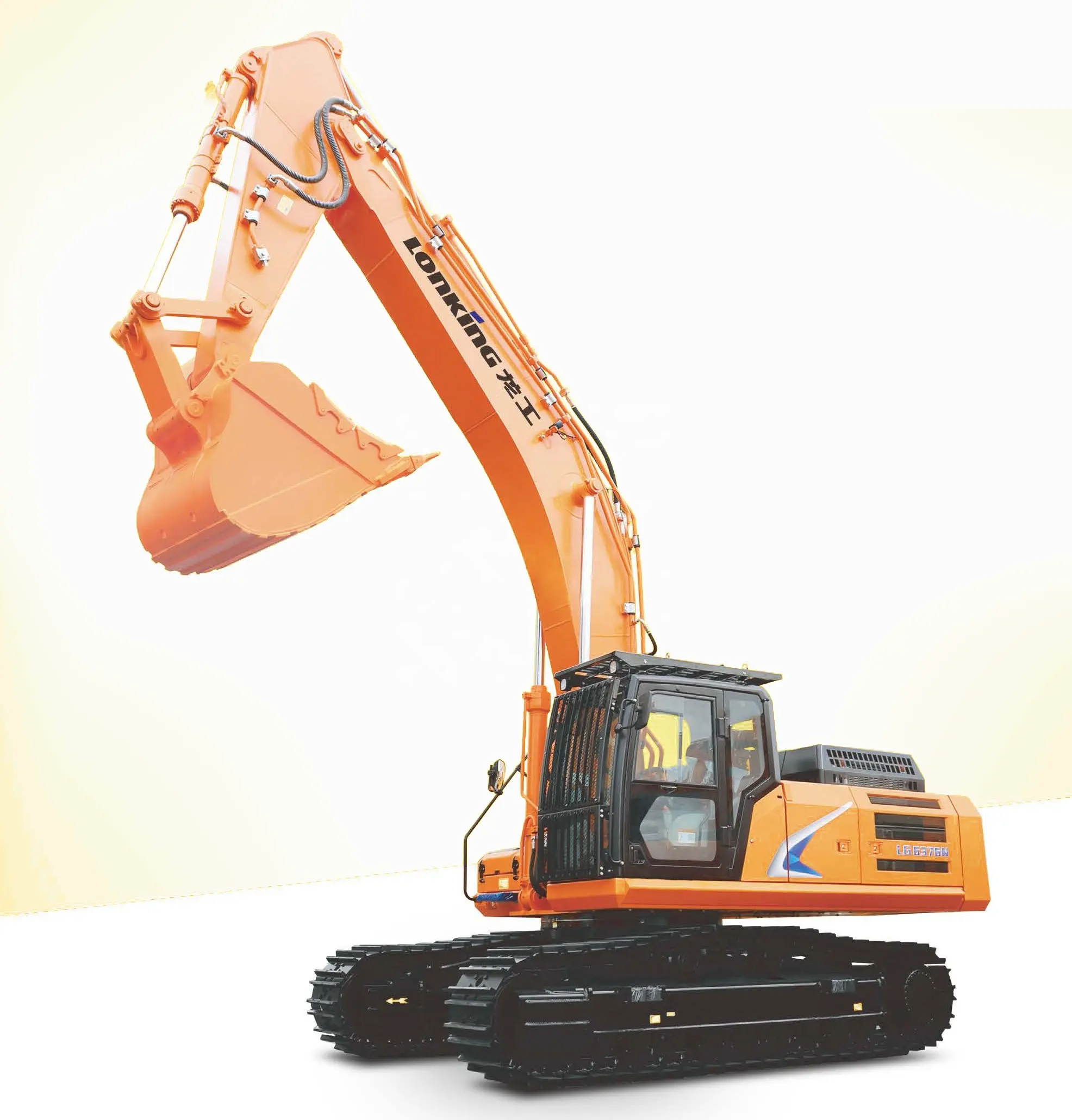 LG6375N Lonking brand 37.5 ton excavator with high kawasaki hydraulic pump