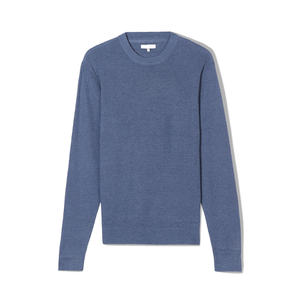 Pull à col rond ajusté en coton et polyamide pour homme, couleur taupe, hiver, séchage rapide, respirant, tricot fin, finition polie, décontracté - Product Image 1