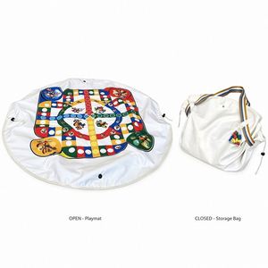 2-in-1 Ludo Game Picnic Mat, Portable Flying Chess <b>Play</b> Mat with Drawstring Storage, Outdoor Travel Blanket - Product Image 1