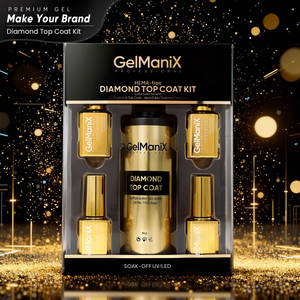 <span class=keywords><strong>Kit</strong></span> de gel de finition transparent cristallin sans jaunissement, sans HEMA, sans TPO, écologique, végétalien, durci par LED, personnalisable OEM, Hanyi - Product Image 1