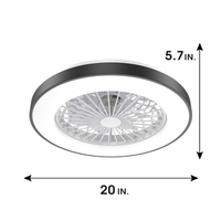 Nouveau design, lustre décoratif d'intérieur intelligent de 20 pouces, ventilateur de plafond moderne à LED avec lumière, télécommande