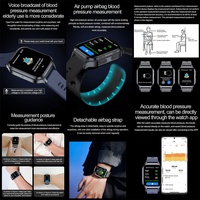 Reloj inteligente Vanssa de fábrica, reloj inteligente de salud, ECG PPG, bomba de aire, monitor de presión arterial, sensores, reloj inteligente