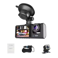 Araç İçi Kamera 3'ü 1 Arada Lens Kanallı HD 1080P Araç DVR Kamerası Araç İçi Video Kaydedici Siyah Kutu Kamera