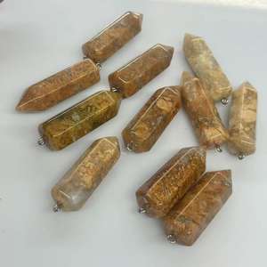 국화석 14X43MM 육각 프리즘 보석 비즈 대형 사이즈 각진 불렛 펜던트 스톤 비즈 DIY 주얼리 제작용 - Product Image 5