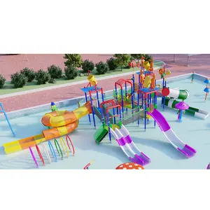 Commercial Outdoor Water Theme Park Equipment Funny Fiberglass Tube Slide For Kids Adults