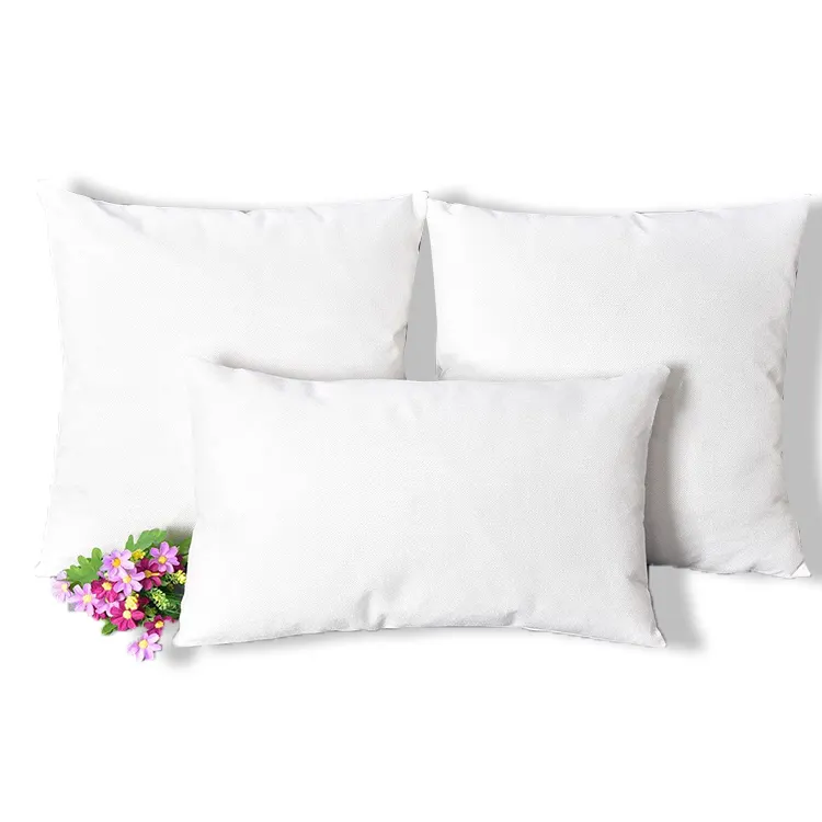 Almohada de lino y poliéster con sublimación en blanco, funda de cojín cuadrada decorativa para sofá, dormitorio, 16 pulgadas, venta al por mayor