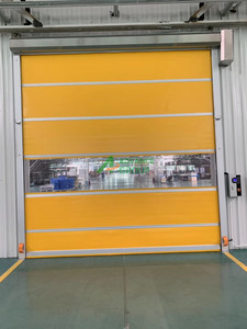 Porte rapide industrielle à enroulement en PVC transparente, haute vitesse, avec rail de sécurité de haute qualité - Product Image 1