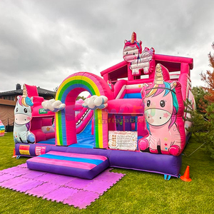 Castillo inflable gigante para niños, zona de juegos al aire libre, castillo inflable comercial con tobogán, parque infantil inflable con diseño de unicornio - Product Image 2