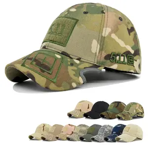 Gorra bordada de algodón para exteriores ajustable personalizada, gorra de béisbol de camuflaje táctico, respaldo de gancho y bucle, gorras de Camping, sombreros