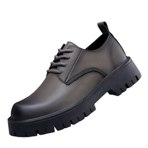 Chaussures en cuir décontractées britanniques de haute qualité à bout rond, rehaussantes, basses, pour hommes et jeunes, style professionnel et habillé - Product Image 5
