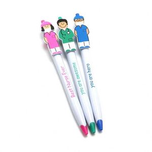 Stylo à bille créatif en forme de dessin animé pour médecins et infirmières avec logo personnalisé, stylo publicitaire, stylo promotionnel, cadeau d'affaires - Product Image 4