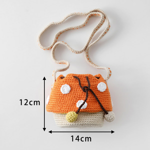 Sac bandoulière en laine écologique pour femmes, en forme de feuille, nouveau design de maison en feuille tricotée à la main pour filles et parents - Product Image 5