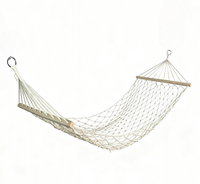 JoyView Hammock Tali Tradisional - Hammock Katun Tenun Tangan dengan Batang Penyangga Kayu Keras dan Bantal Kapasitas 450lb untuk Luar Ruangan