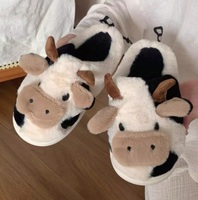 Mignon Animal fourrure pantoufle pour femmes hommes mode Kawaii moelleux hiver chaud pantoufles amoureux dessin animé ours en peluche maison chaussures