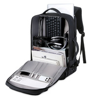 Mochila para Portátil Duradera, de Lujo, Gran Capacidad, Transpirable, Multifuncional, Impermeable, con Diseño Geométrico, Cierre de Cremallera y Puerto USB