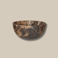 Stonekocc D30x15CM Marbre Naturel Écologique Sculpté Mince Haute Assiette De Fruits Bol Portopo Plateau Noir Cuisine Chambre Bureau
