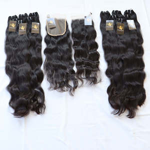 Mèches indiennes naturelles, ondulées, lisses, avec Lace Closure Hd - Product Image 2