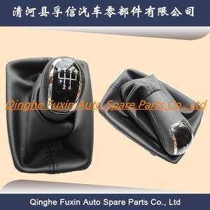 Poignée de levier de vitesses en cuir noir Fuxin pour Audi A4, ergonomique - Product Image 1