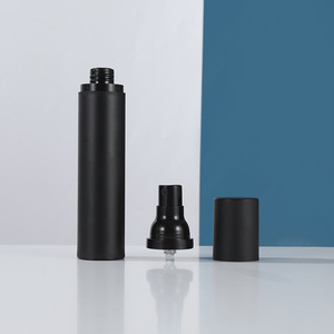 Black Frosted <b>Vacuum</b> Bottle Press Type Lotion <b>Pump</b> Dispensing Bottle Portable Spray Bottle For Body All Skin Types - Product Image 4