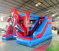 Château gonflable avec toboggan, thème héros, pour fêtes d'enfants, événements, aire de jeux extérieure