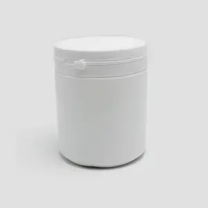 Grosir 650Ml Hite Buram Lurus Bubuk Bulat Krim HDPE Wadah Plastik Jar dan Topi Pp
