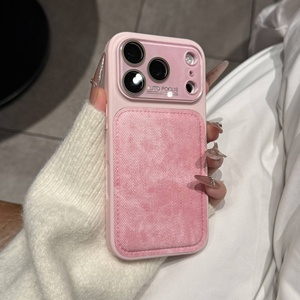 Custodia per cellulare in denim e pelle all'ingrosso alla moda per ragazze con protezione obiettivo per <span class=keywords><strong>iPhone</strong></span> 17 16 15 Pro Max - <span class=keywords><strong>Accessori</strong></span> per telefono - Product Image 6