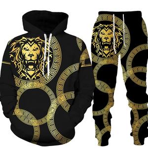 Uomo donna modello dorato testa di <span class=keywords><strong>leone</strong></span> stampato <span class=keywords><strong>felpa</strong></span> <span class=keywords><strong>con</strong></span> <span class=keywords><strong>cappuccio</strong></span>/pantaloni/tuta grafica Oversize <span class=keywords><strong>felpa</strong></span> <span class=keywords><strong>con</strong></span> <span class=keywords><strong>cappuccio</strong></span> pantaloni tuta abbigliamento uomo Chandal - Product Image 6
