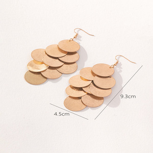Pendientes de Aro con Borlas de Aleación de Zinc, Diseño Geométrico, para Fiestas, Moda Femenina - Product Image 2