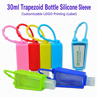 Porte-désinfectant pour les mains en silicone avec logo personnalisé, flacon de voyage rechargeable en gros avec sangle réglable, ensemble cadeau promotionnel pour l'école
