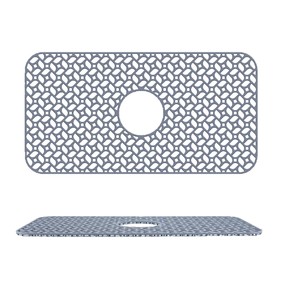 Kitchen Sink Drain Mat Rectangle Geometric Pattern Food Grade Silicone Waterproof Scratch Resistant Durable - Product Image 1