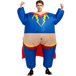 Super Quality Funny Cartoon Doll costume Fat Costume Lightning Fat Superman Dress up Inflatable Clothes for Adults