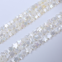 Vente en gros de perles de coquillages en nacre d'eau salée de couleur blanche naturelle de 10 mm en forme d'étoile, perles de coquillages pour bijoux
