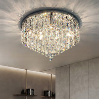 Plafonnier en acier inoxydable cristallin, design moderne et épuré, indice de protection IP33, alimentation CA, éclairage LED pour chambre principale, salon, luxe