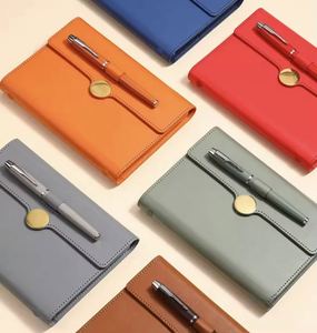 Ensemble de carnet en cuir PU de luxe de haute qualité avec gourde isotherme, logo personnalisé, agenda d'affaires, nouvelles idées de produits, coffret cadeau - Product Image 3