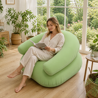 Canapé gonflable de loisirs avec accoudoirs floqués, chaise pneumatique en PVC en forme de U pour intérieur et extérieur